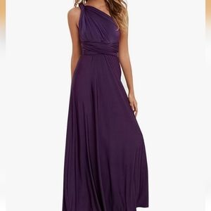 Azazie Deep Purple Maxi Dress